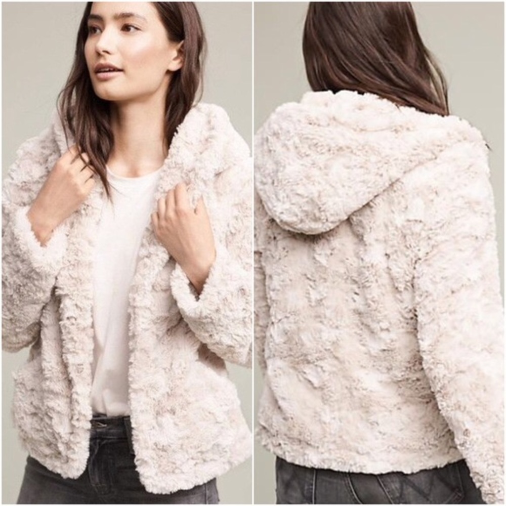Anthro Tiny Editions Glacie Faux Fur Teddy Jacket